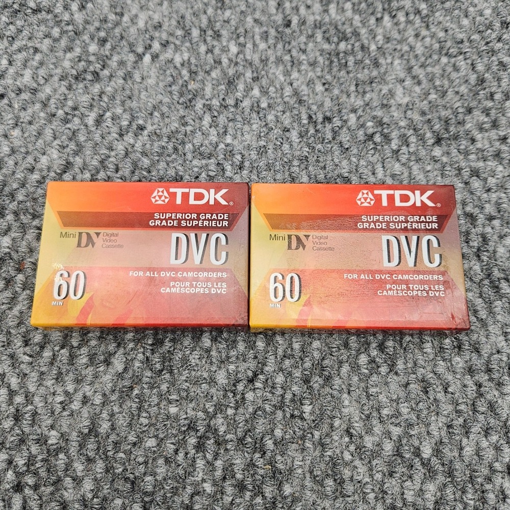 TDK 2-Pack Mini DV Digital Video Cassette DVC 60 Min Superior Grade Tape DVC60